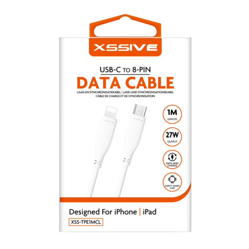 Câble de Charge USB-C/Lighting 1M XSSIVE XSS-TPE1MCL Câble de Charge USB-C/Lighting 1M XSSIVE XSS-TPE1MCL